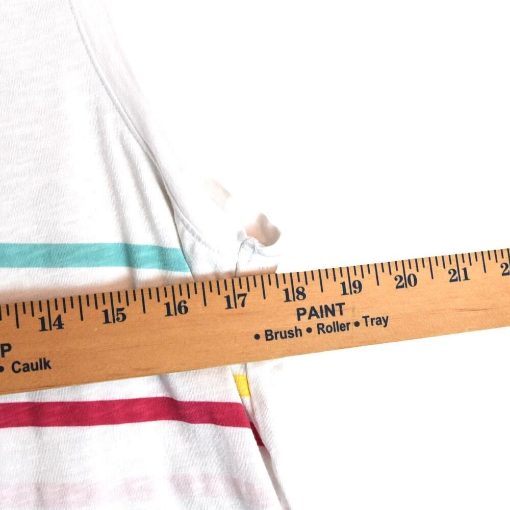 Sundry Striped Cropped Tank Top Size 3 (L) White Rainbow Soft Casual Beachcore - Picture 7 of 7